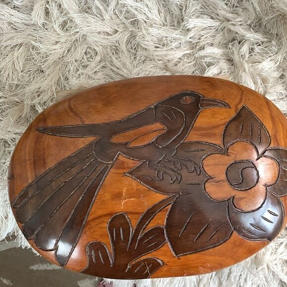 Vintage Decorative Hand Carved Wooden Large Turtle Tortoise Trinket Box W/Lid - Picture 11 of 16